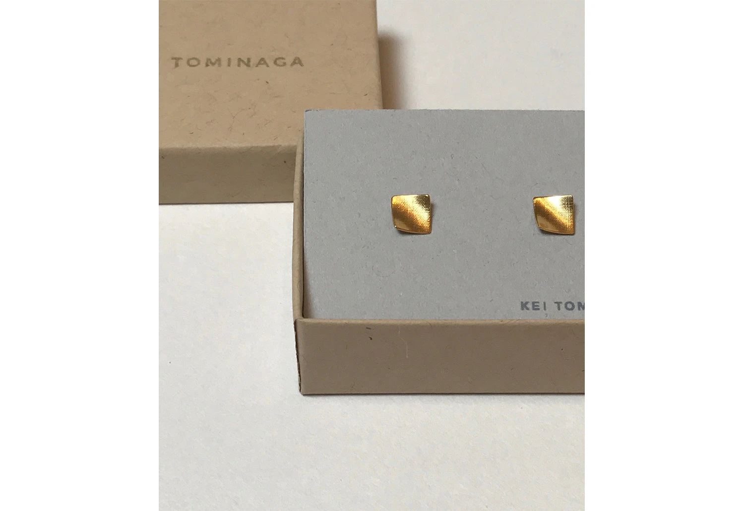Point 4 Stud Earrings, Curved Square - Image 4