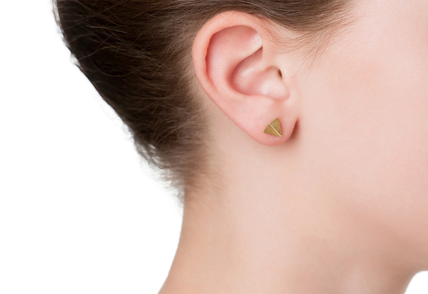 Point 4 Stud Earrings, Bent Triangle - Image 3