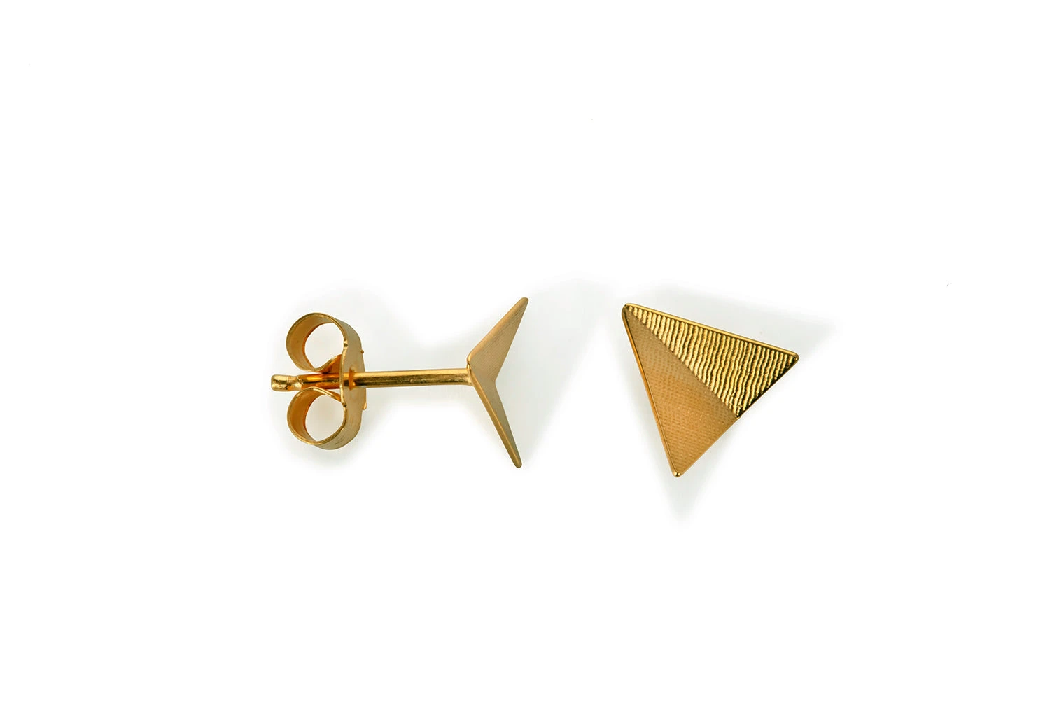 Point 4 Stud Earrings, Bent Triangle - Image 4