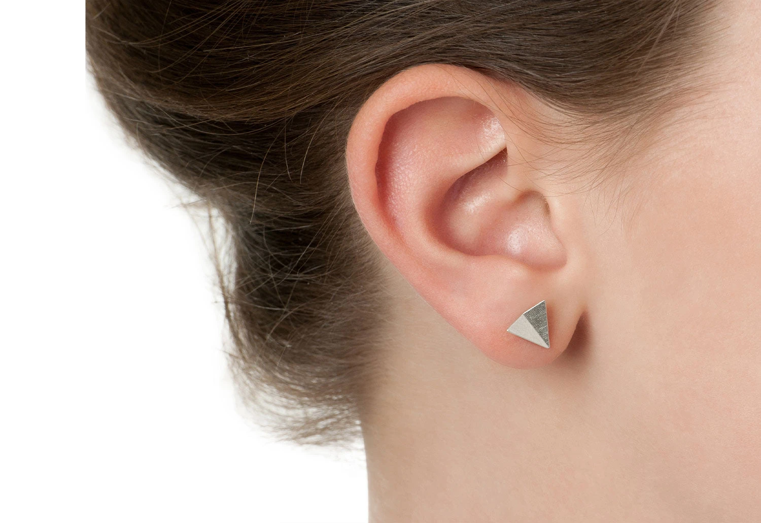 Point 4 Stud Earrings, Bent Triangle - Image 5