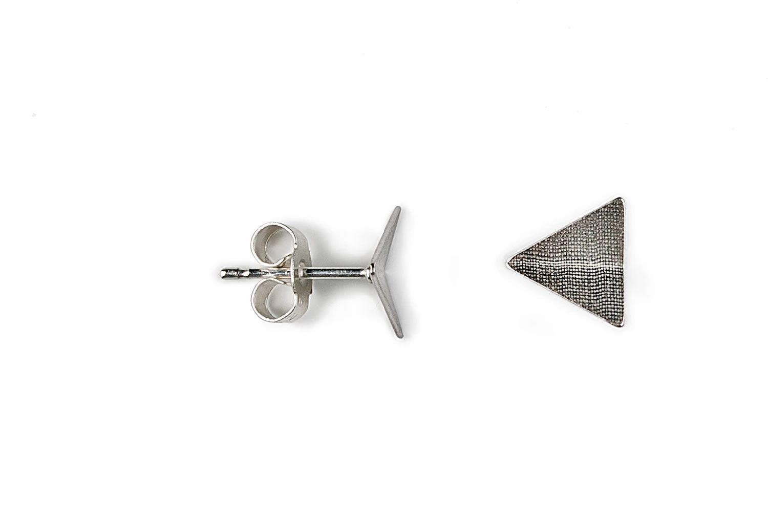 Point 4 Stud Earrings, Bent Triangle - Image 6