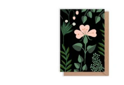 Night Garden Black Foliage Card