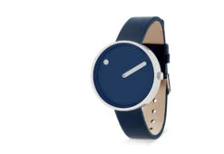 Midnight Blue Picto Watch, Leather Strap
