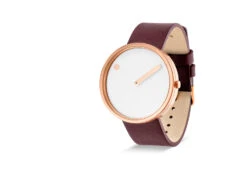 White Dial Picto Watch, Leather Strap