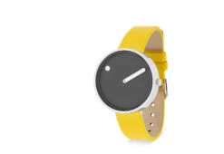 Picto Watch, Yellow Leather Strap